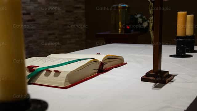 Roman Missal on altar - Catholic stock images