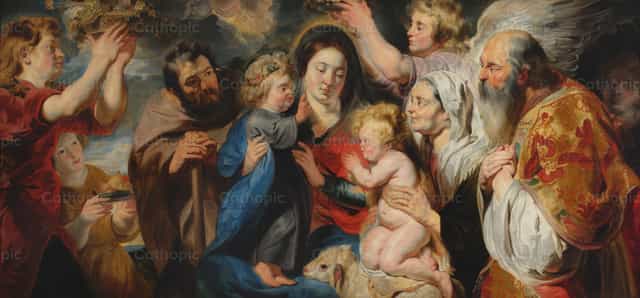 Sagrada Familia con la familia de San Juan Bautista - Banco de imágenes católicas