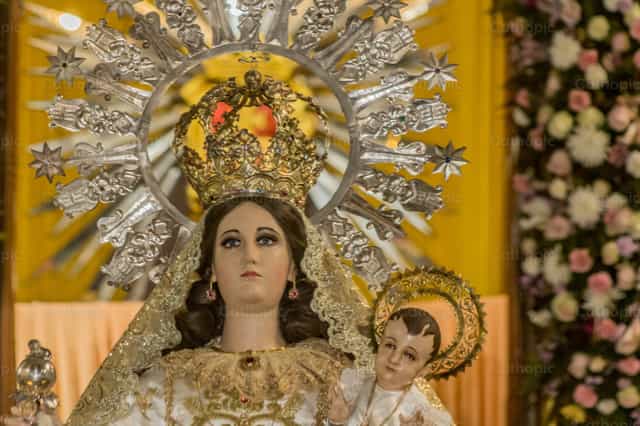 Consecrated Image of Santa María de La Merced - Catholic stock images