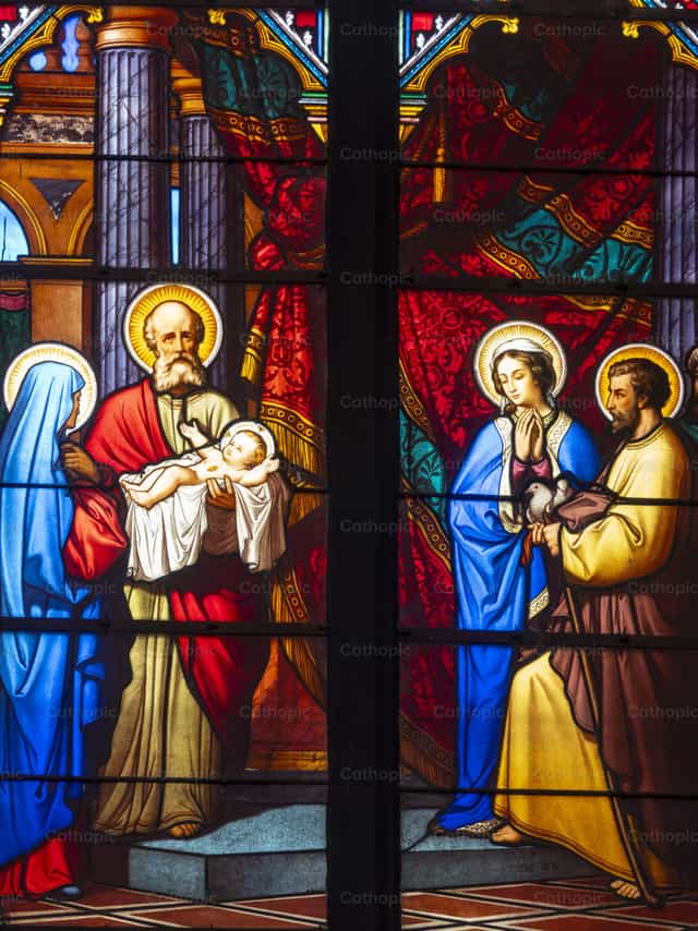 Gebrandschilderd glas met de voorstelling van de opdracht van Jezus - Katholieke stockfoto's - Foto door Joan Sutter