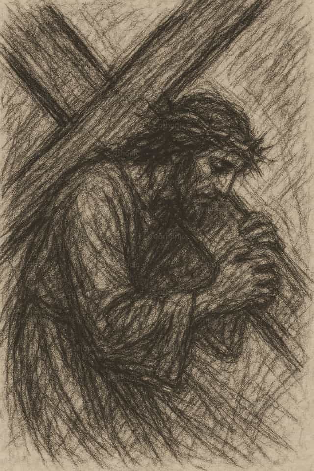 Jesus Cristo carregando a cruz - Imagens católicas de stock - Foto de Adrián Reina