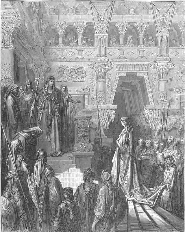 솔로몬이 스바의 여왕을 맞이하다 - 가톨릭 스톡 이미지 - 사진 제공 Restored Christian Art