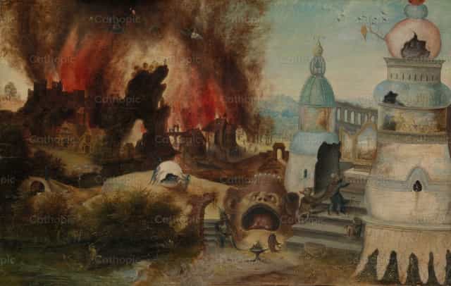 De verzoeking van de heilige Antonius - Katholieke stockfoto's