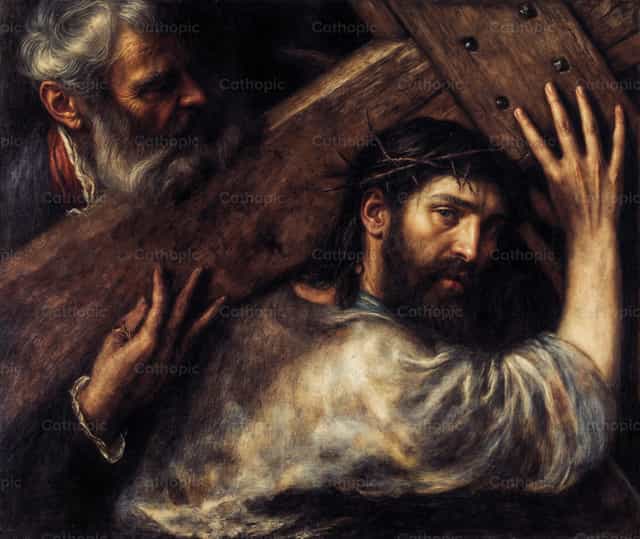 Christus mit dem Kreuz - Katholische Stockfotos