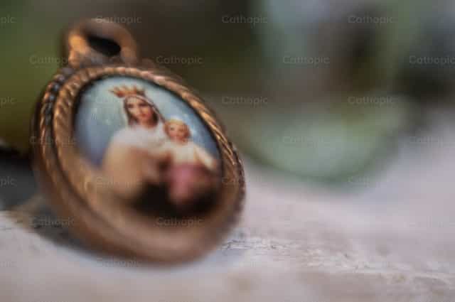 Our Lady of Carmel Medal - Catholic stock images