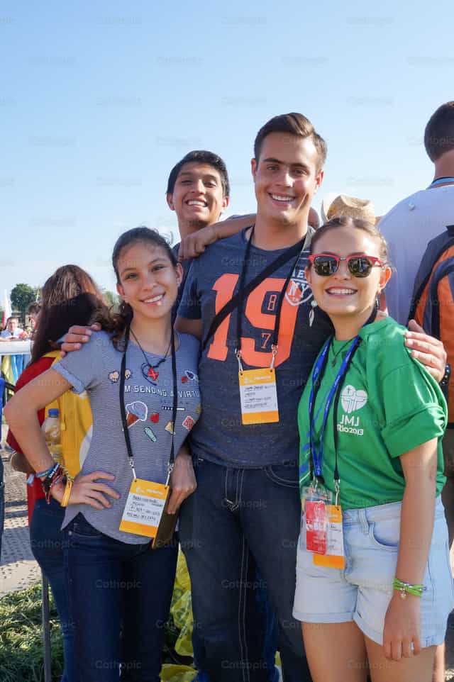 Pilgrims of WYD Krakow 2016 - Catholic stock images