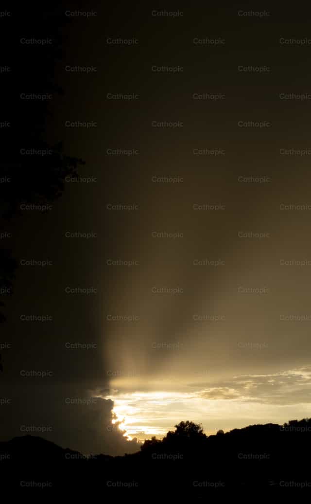 Dramatic landscape with intense contrasts - Catholic stock images