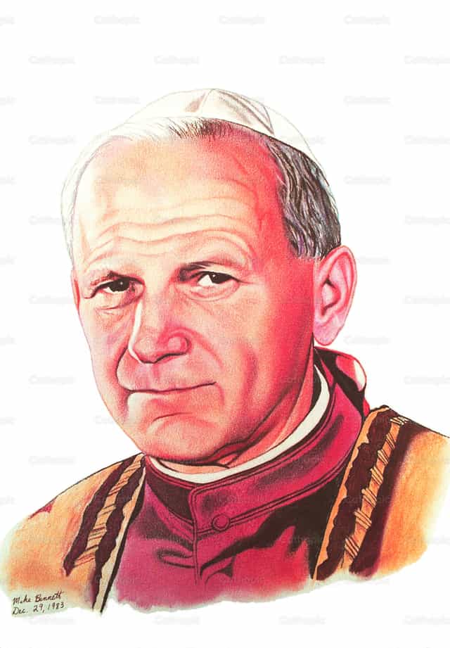 Paus Johannes Paulus II - Katholieke stockfoto's