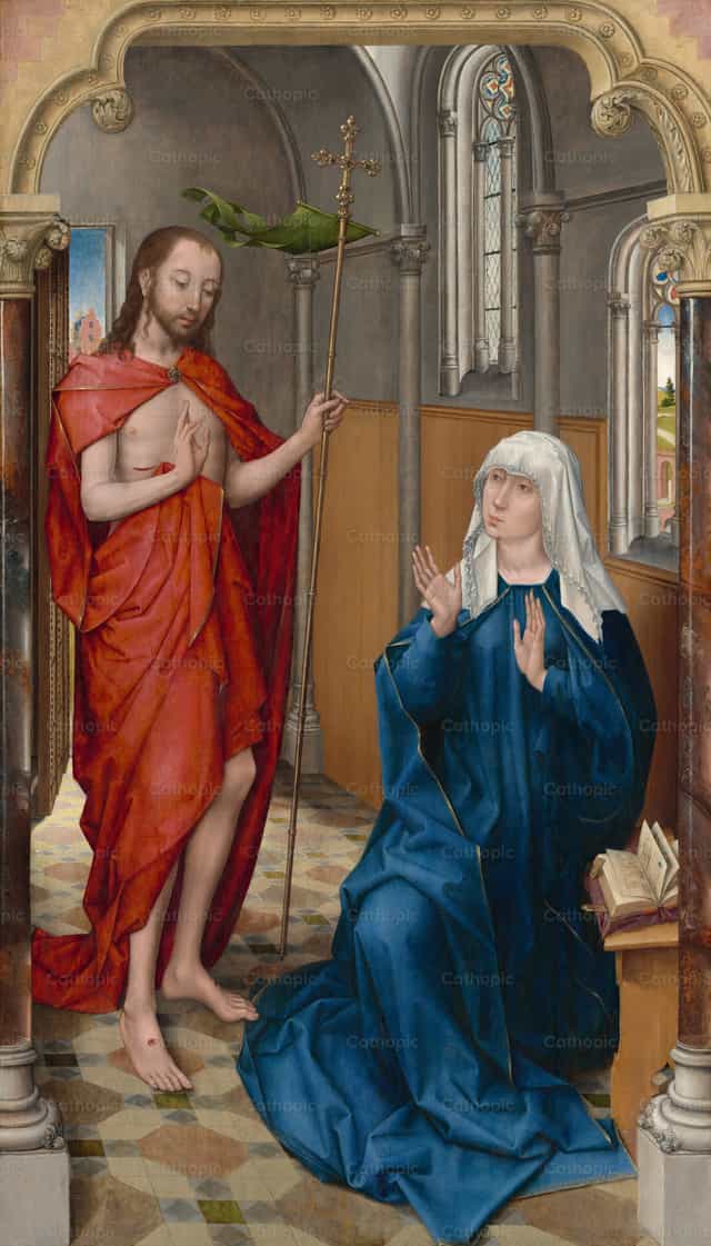 Verschijning van Christus aan de Maagd - Katholieke stockfoto's