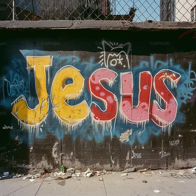 Grafiti - Jesus - Banco de imágenes católicas