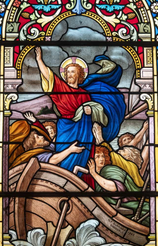 Miracle of Jesus calming the storm - Catholic stock images - Photo by Joan Sutter