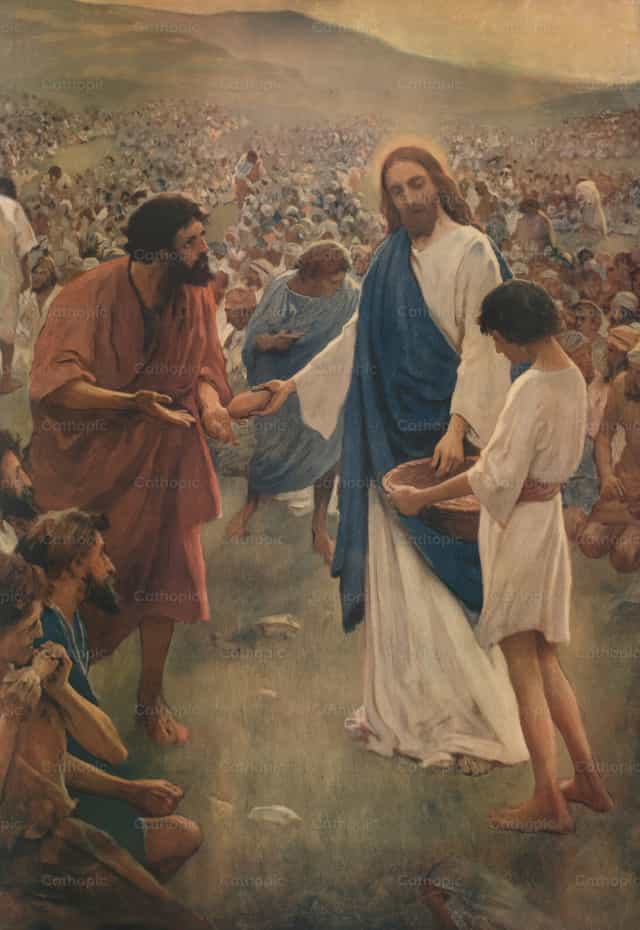 Az ötezer ember megvendégelése - Katolikus stockképek - Fotó: Restored Christian Art