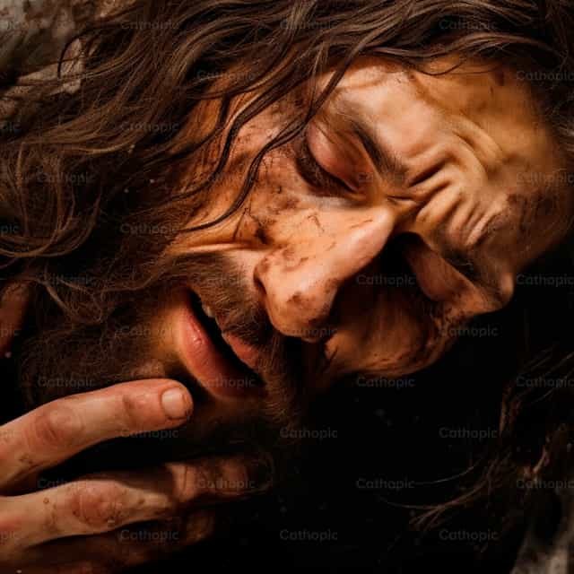 Jésus tombe - Images catholiques de stock - Photo de Ronald Sandino