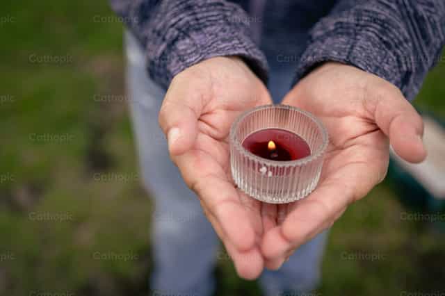 Candle lit - Catholic stock images