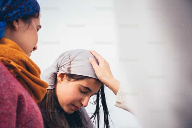 Pagpapala ni Inang Maria ng Fatima kay Santa Jacinta - Mga Catholic stock image