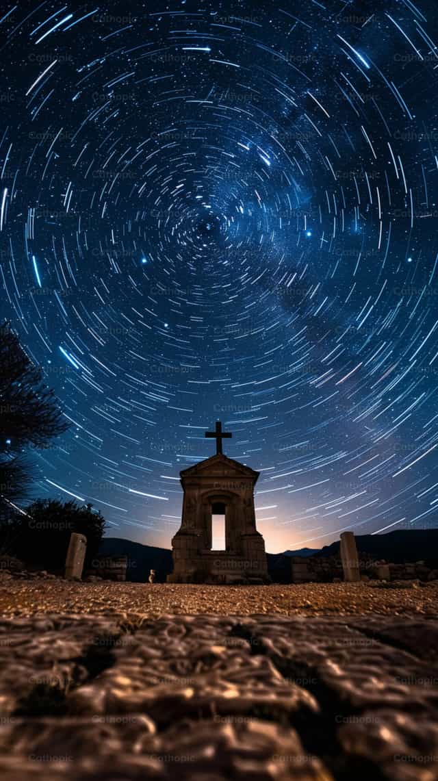 Krus sa mabituing gabi - Mga Catholic stock image - Larawan ni Carolina BR