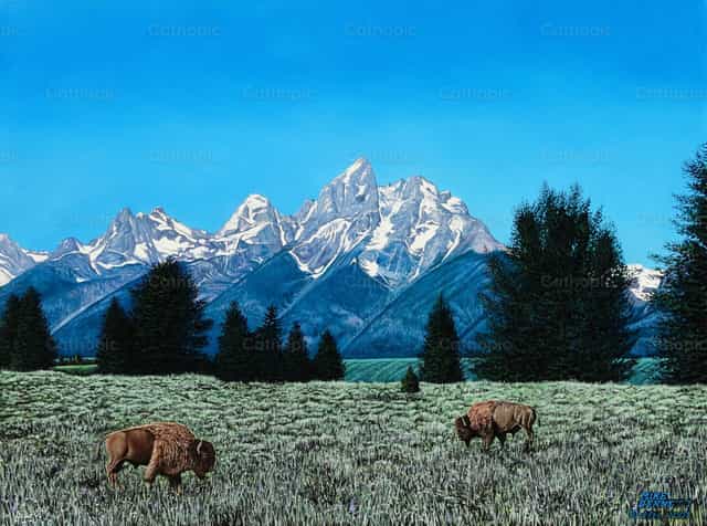 Esplendor de los Tetons n 1 - Banco de imágenes católicas - Fotografía por Mike Bennett