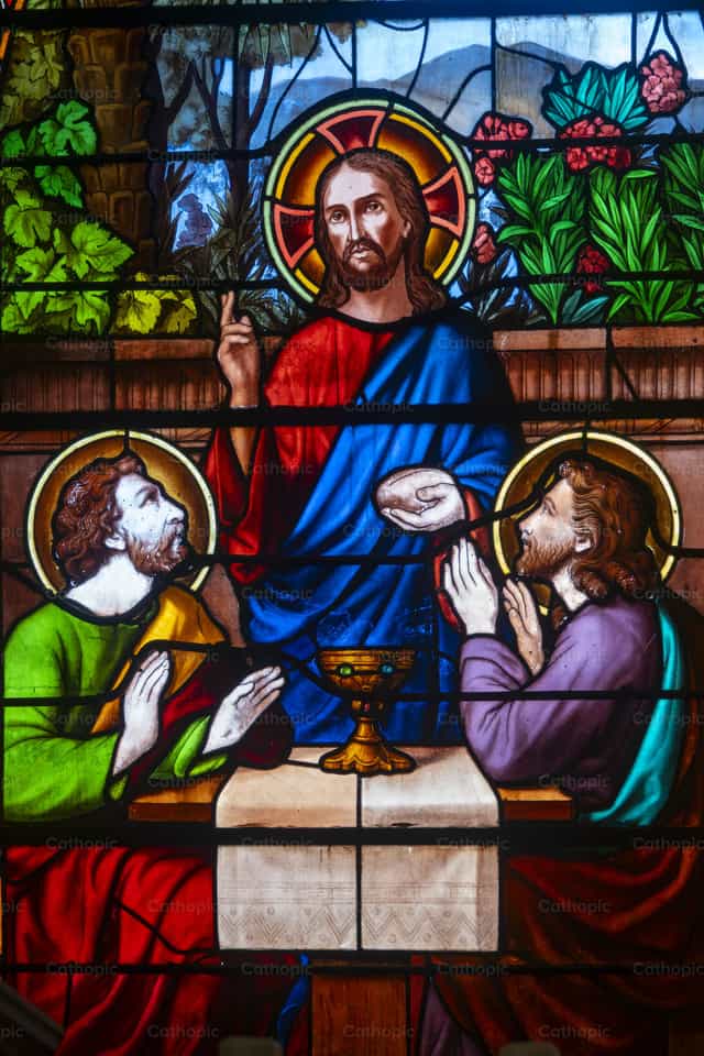 Jésus et les pèlerins d’Emmaüs - Images catholiques de stock - Photo de Joan Sutter
