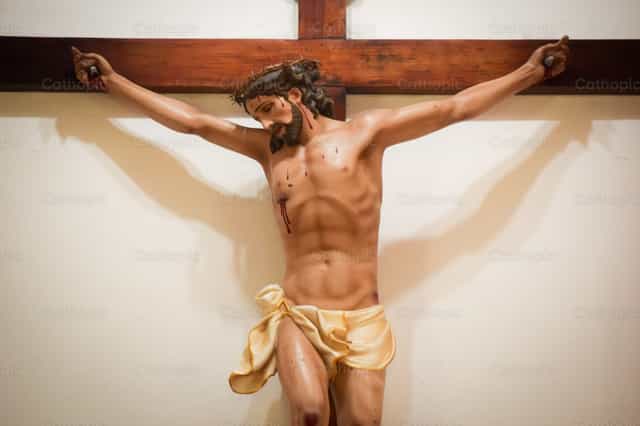 Sa kanyang masakit na pagdurusa - Mga Catholic stock image