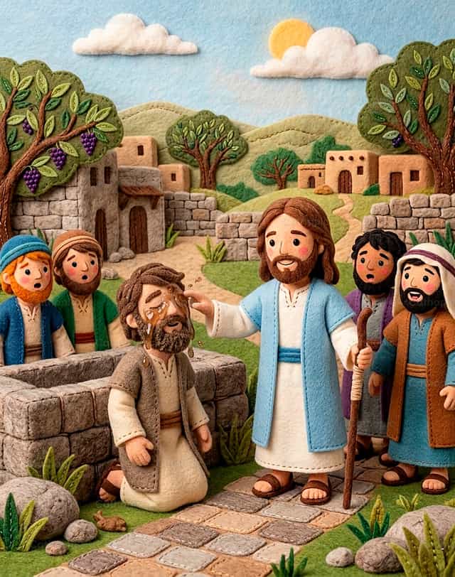 Jesus Heals the Man Born Blind - Catholic stock images - Photo by Clina CG