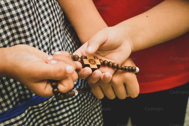 Gebet der Kinder - Katholische Stockfotos