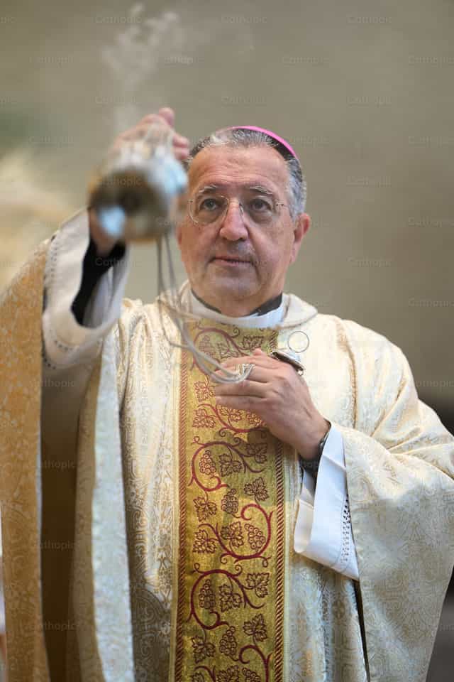 Bishop and incense - Catholic stock images