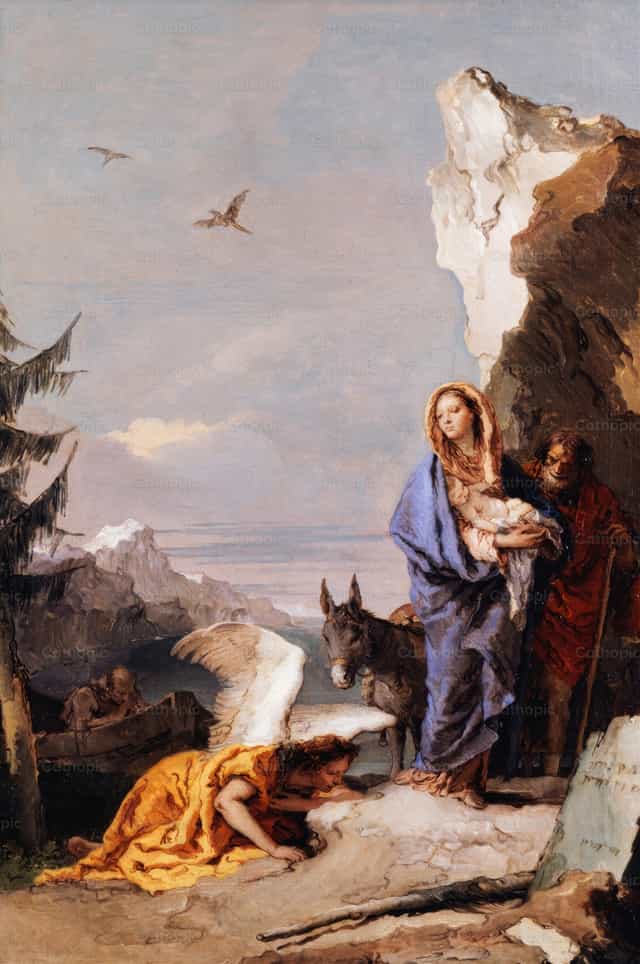 La Fuite en Égypte - Images catholiques de stock - Photo de Restored Christian Art