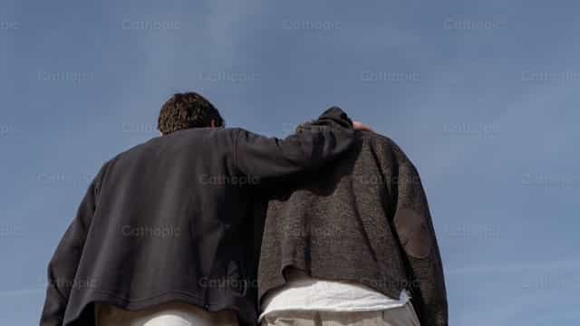 Friend who helps in difficult times - Catholic stock images