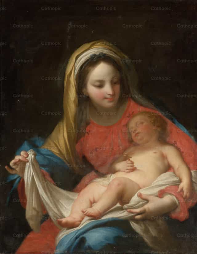 A Madonna e o Menino Jesus - Imagens católicas de stock