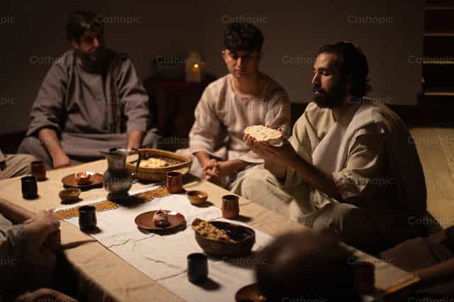 Kunin at kainin, ito ang aking Katawan, Huling Hapunan - Mga Catholic stock image
