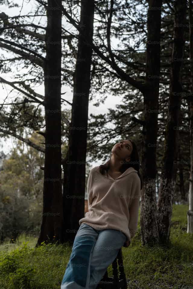 Sitting in the forest - Catholic stock images - Photo by Cathopic