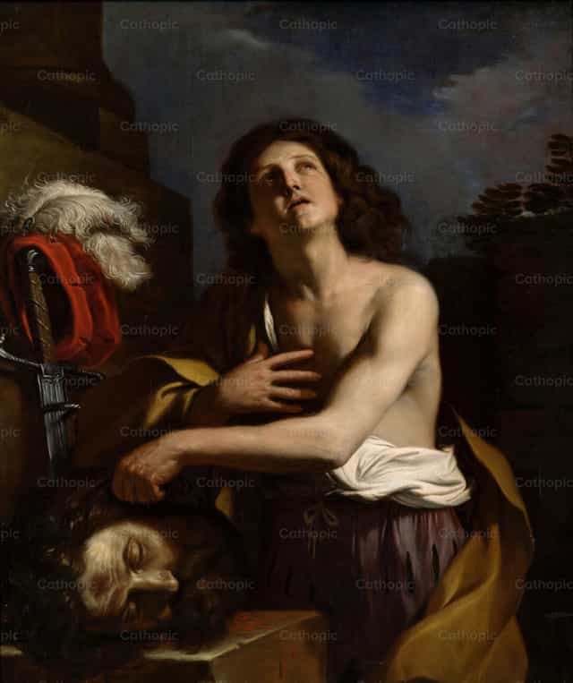 David con la cabeza de Goliat - Banco de imágenes católicas