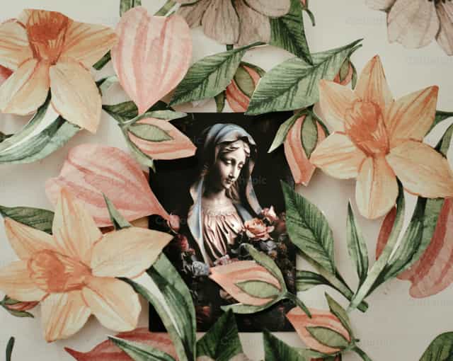 Collage della Vergine Maria - Immagini stock cattoliche - Foto di Carolina BR