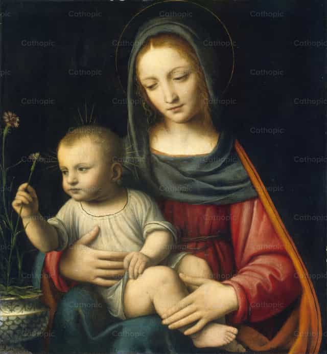 康乃馨圣母 - 天主教图库图片 - 摄影： Restored Christian Art