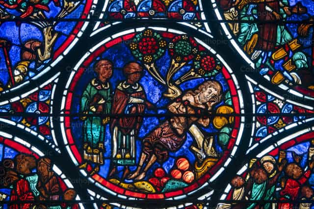 Saint John receiving the vision of the Apocalypse - Catholic stock images