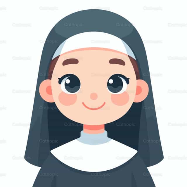 Monja Amistosa: Arte digital vectorial - Banco de vectores católicos