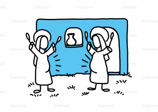 María y su prima Isabel - Banco de vectores católicos