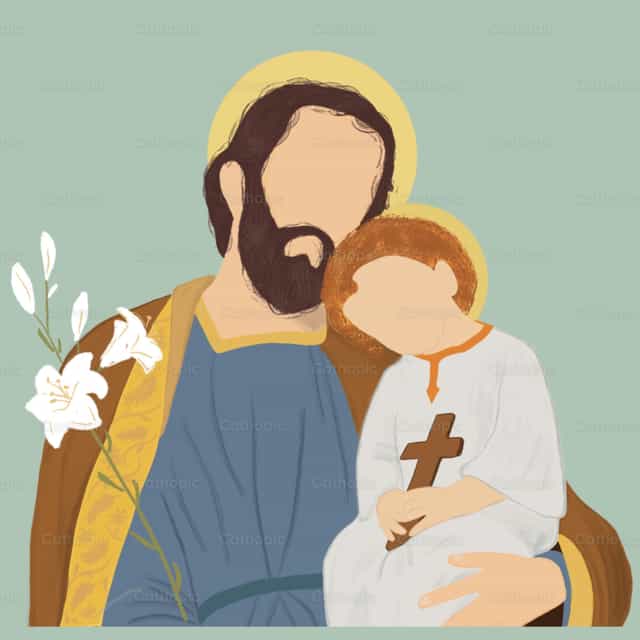 St. Joseph with Baby Jesus - Catholic stock vectors