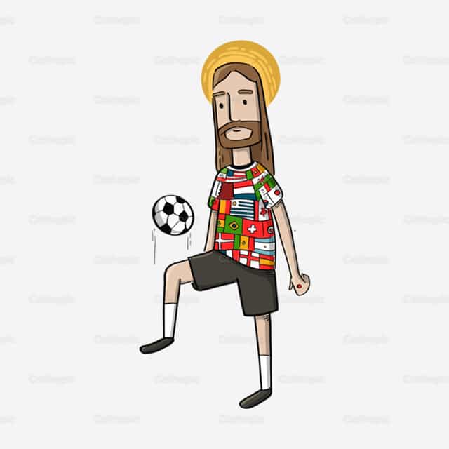 Jesus jogando futebol - Vetores católicos de stock - Foto de Juliana Giletta