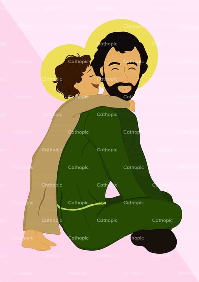 São José e Jesus - Vetores católicos de stock