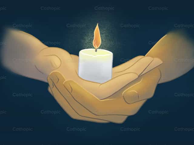 Candle in Hands - Catholic stock vectors - Photo by DID