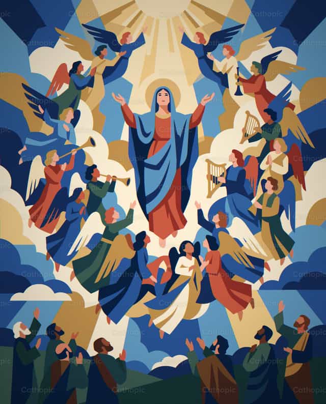 Assomption de la Vierge Marie - Vecteurs catholiques de stock