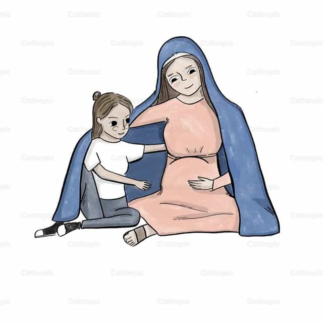Mary Pregnant - Catholic stock vectors