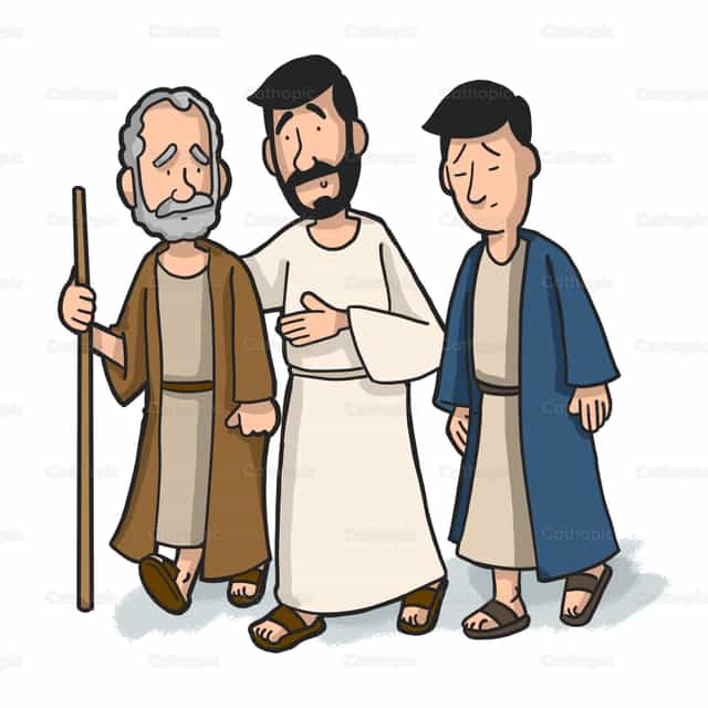 Mga manlalakbay ng Emaus - Mga Catholic stock vector - Larawan ni Luis Camargo