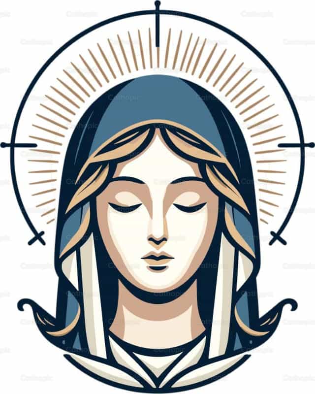 Virgem Maria Minimalista: Vetor Digital - Vetores católicos de stock - Foto de catholicmall.org