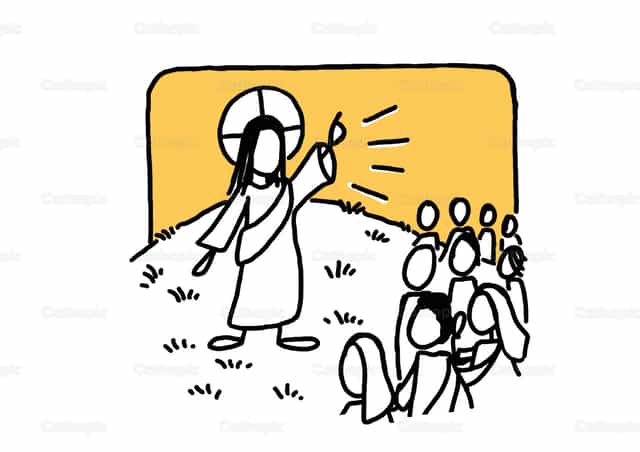 El anuncio del Reino de Dios - Banco de vectores católicos