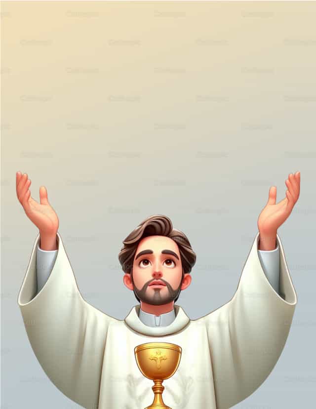 Sacerdote con los brazos abiertos - Banco de vectores católicos - Fotografía por Cielísimo .oficial