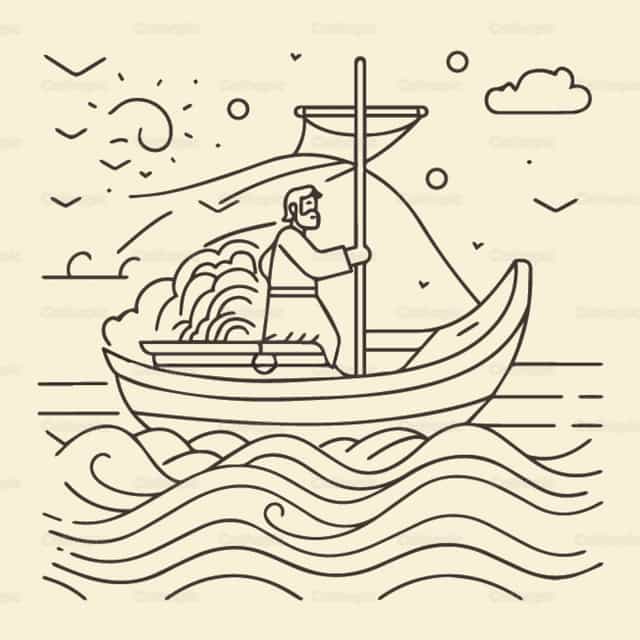 Trabajo de pescador - Banco de vectores católicos