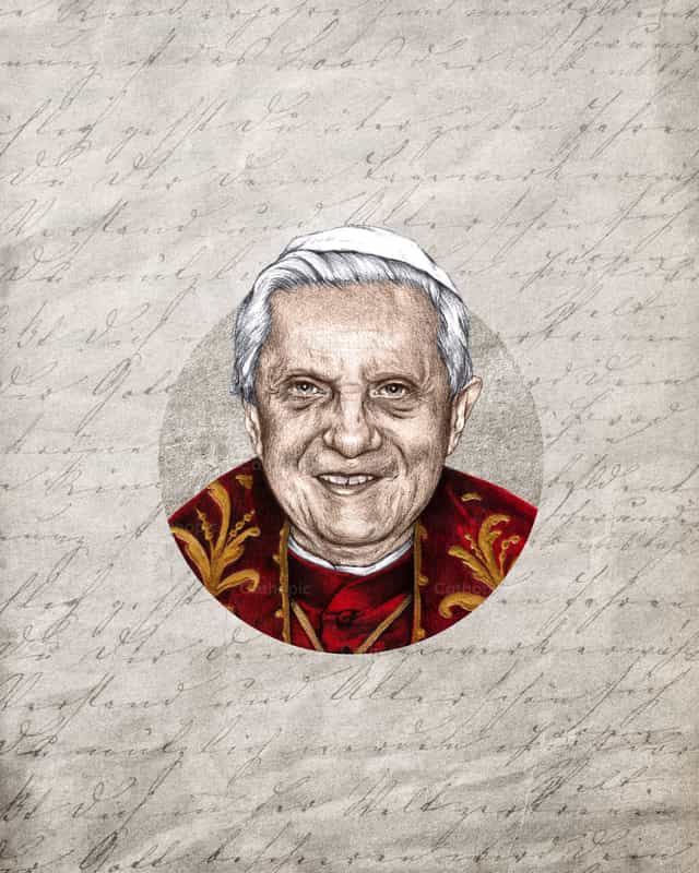 Papa Benedetto XVI - Vettoriali stock cattolici