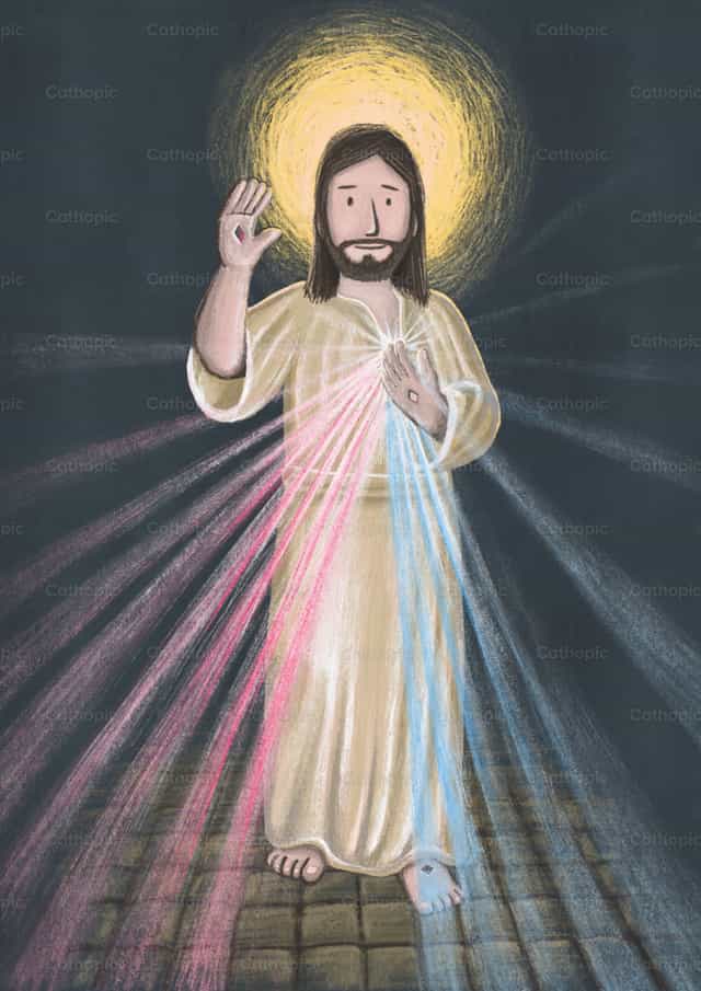 Göttliche Barmherzigkeit: Jesus - Katholische Vektorgrafiken